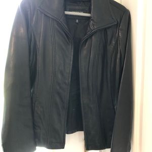 Women’s leather jacket.